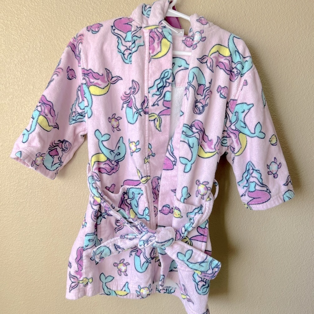 Toddler girl bath robe